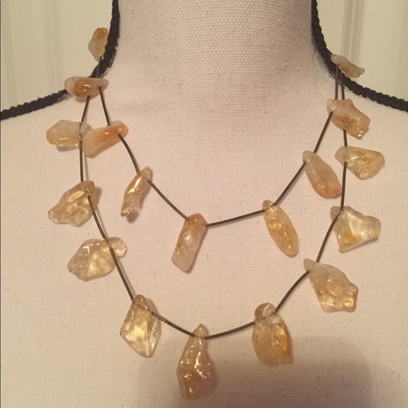 Raw Quartz Citrine Necklace - Picture 1 of 3